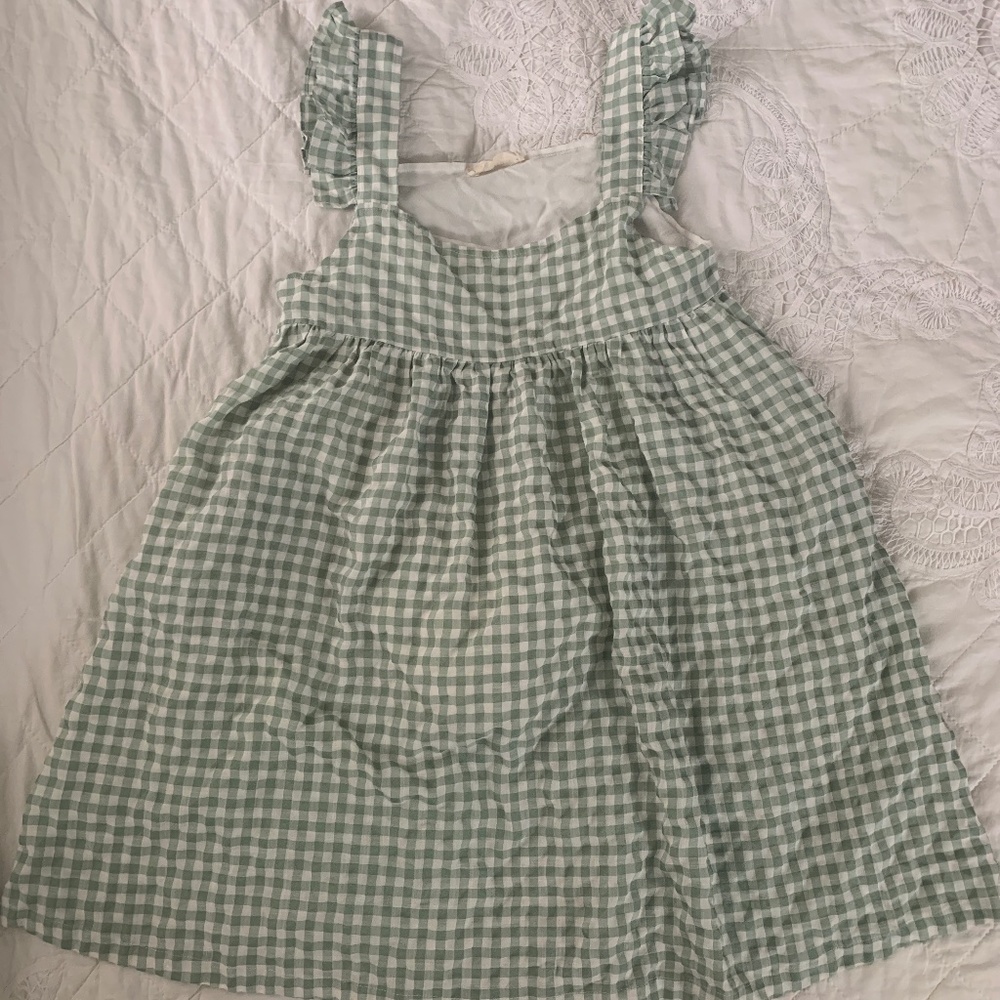 Piper and Scoot teal green picnic babydoll dress